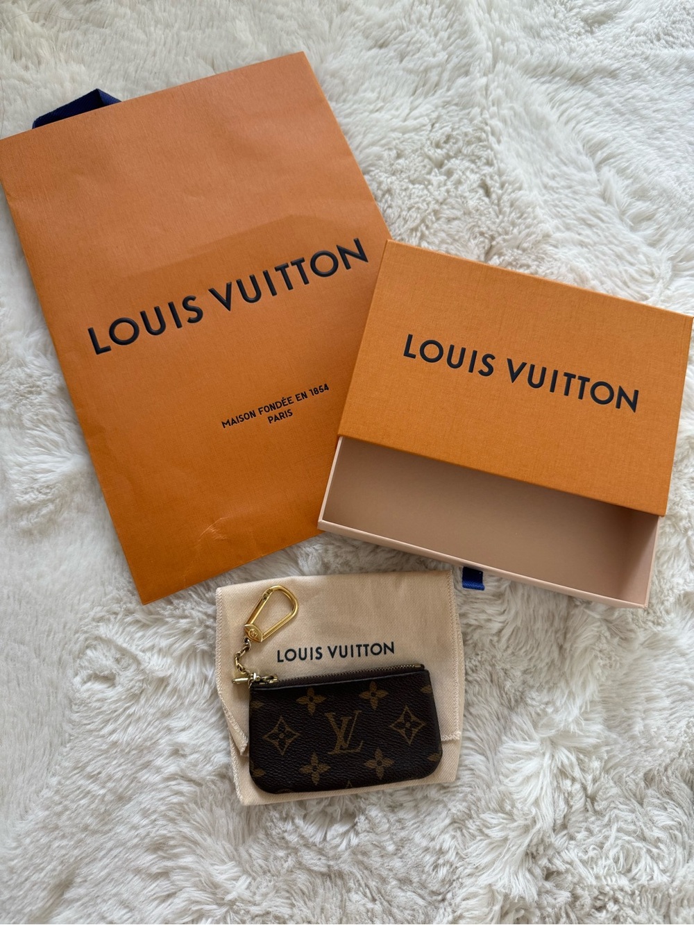 Louis Vuitton Monogram Key Pouch with Gold Hardware